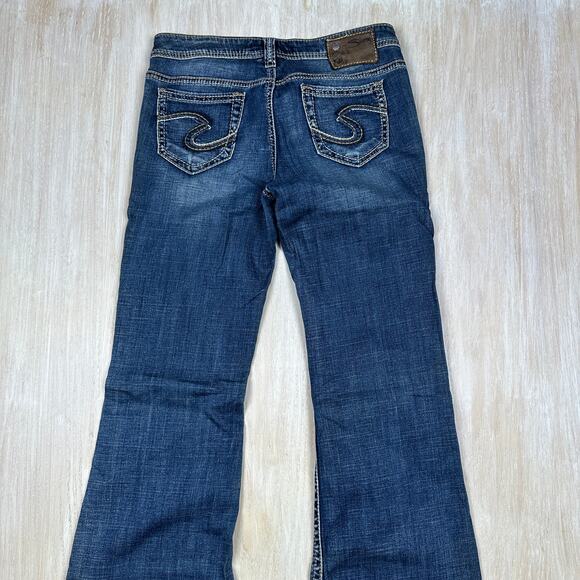 Silver Jeans Pica Low Rise Medium Wash Relaxed Flare Leg Y2K Denim Jeans 26 - Picture 13 of 15